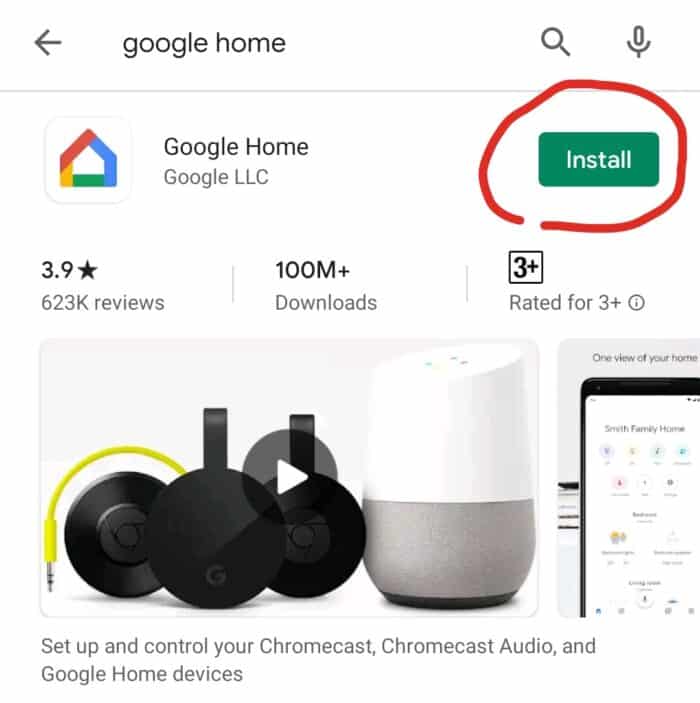 install Google Home app
