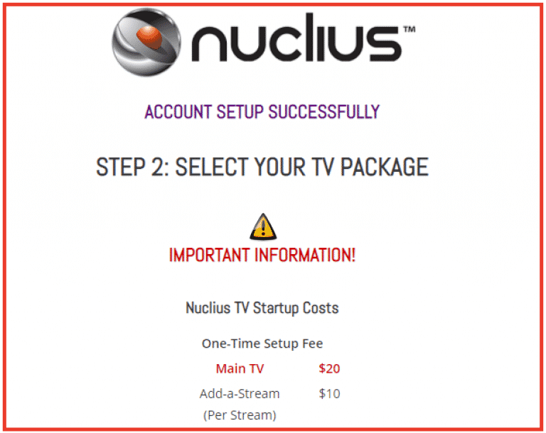 Choose the Nuclius TV package