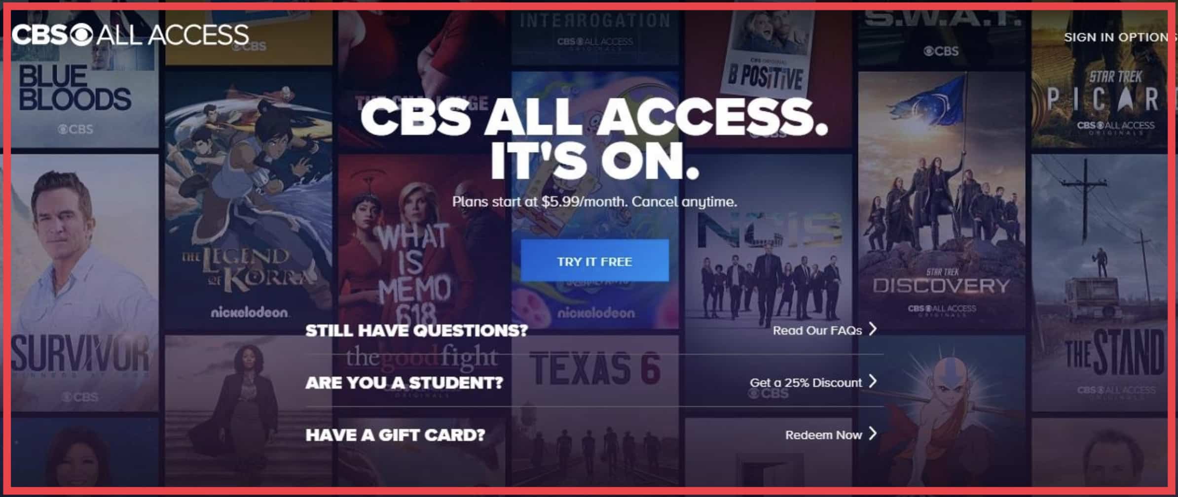 CBS all access free trial