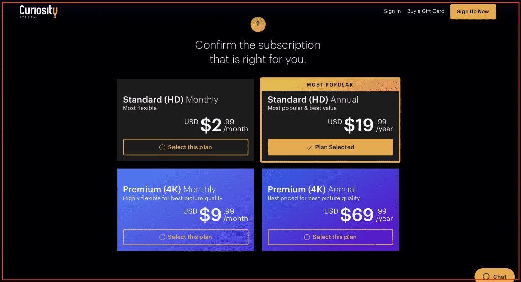 Curiositystream Plans