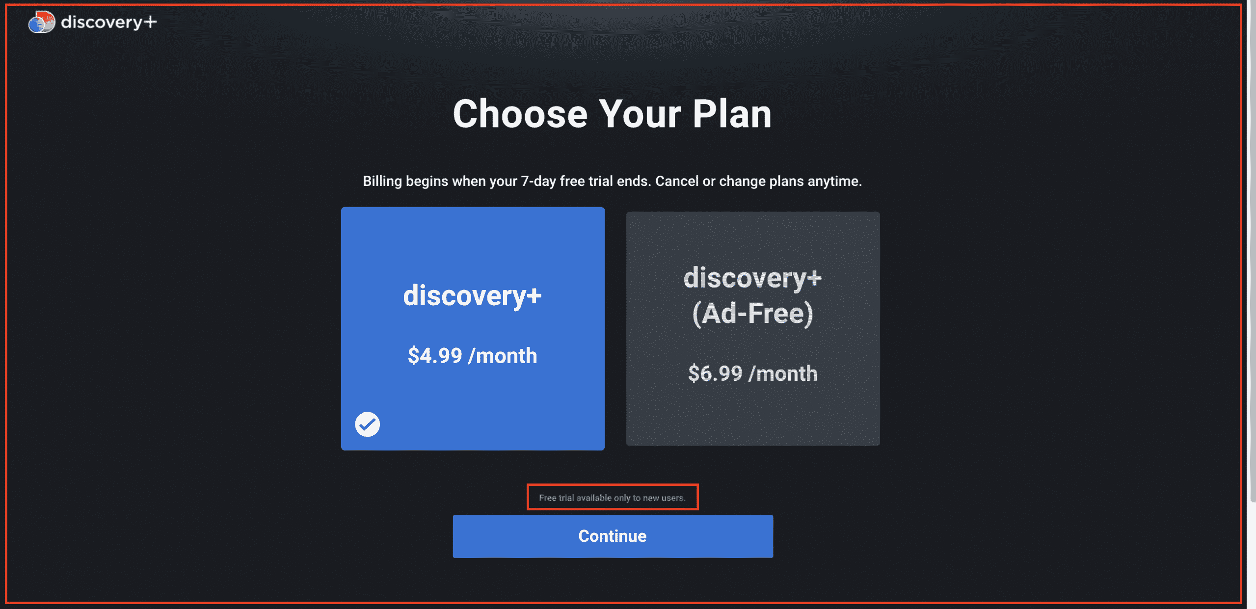 Discovery plus subscription plans