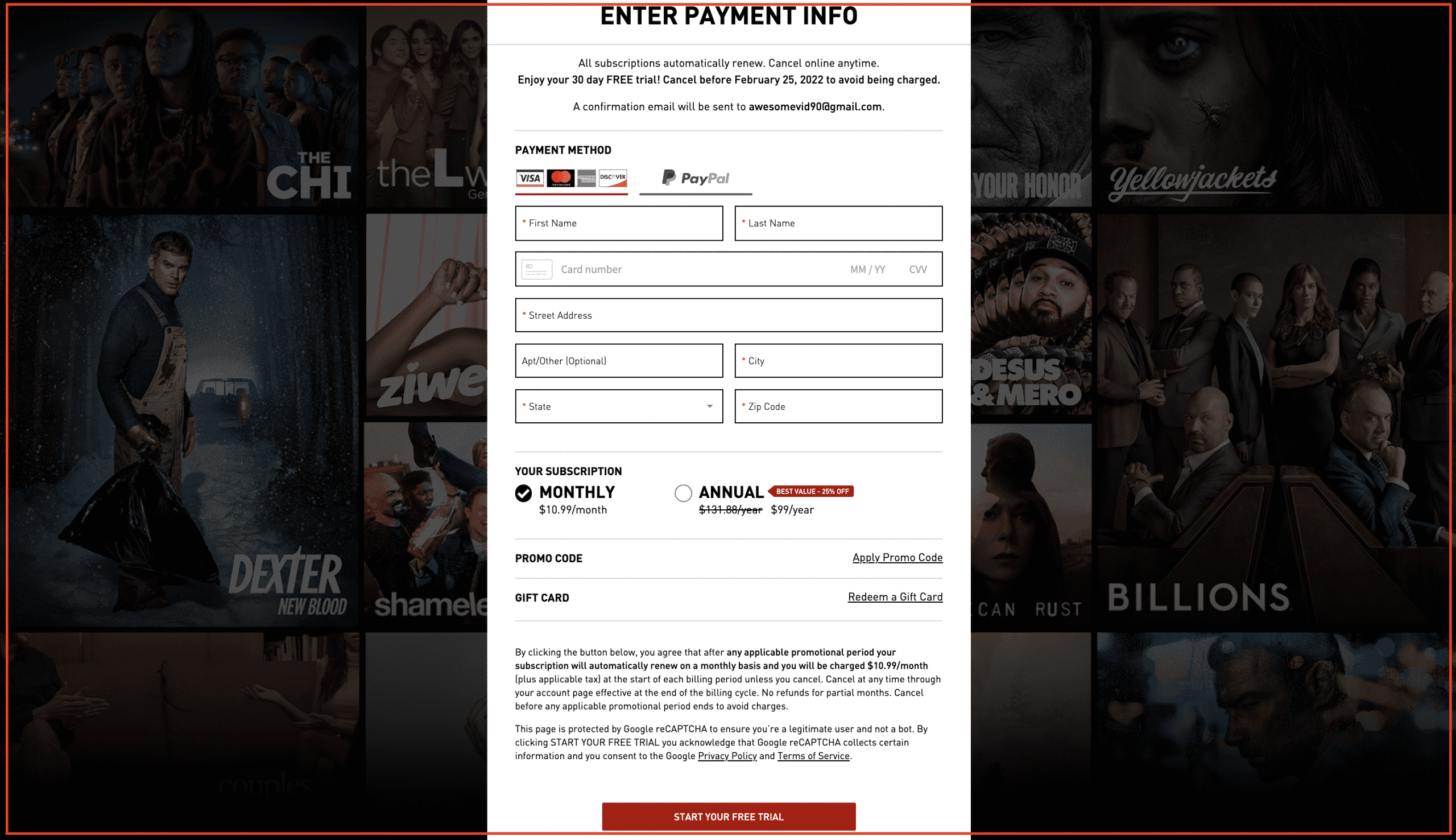 enter payment methods