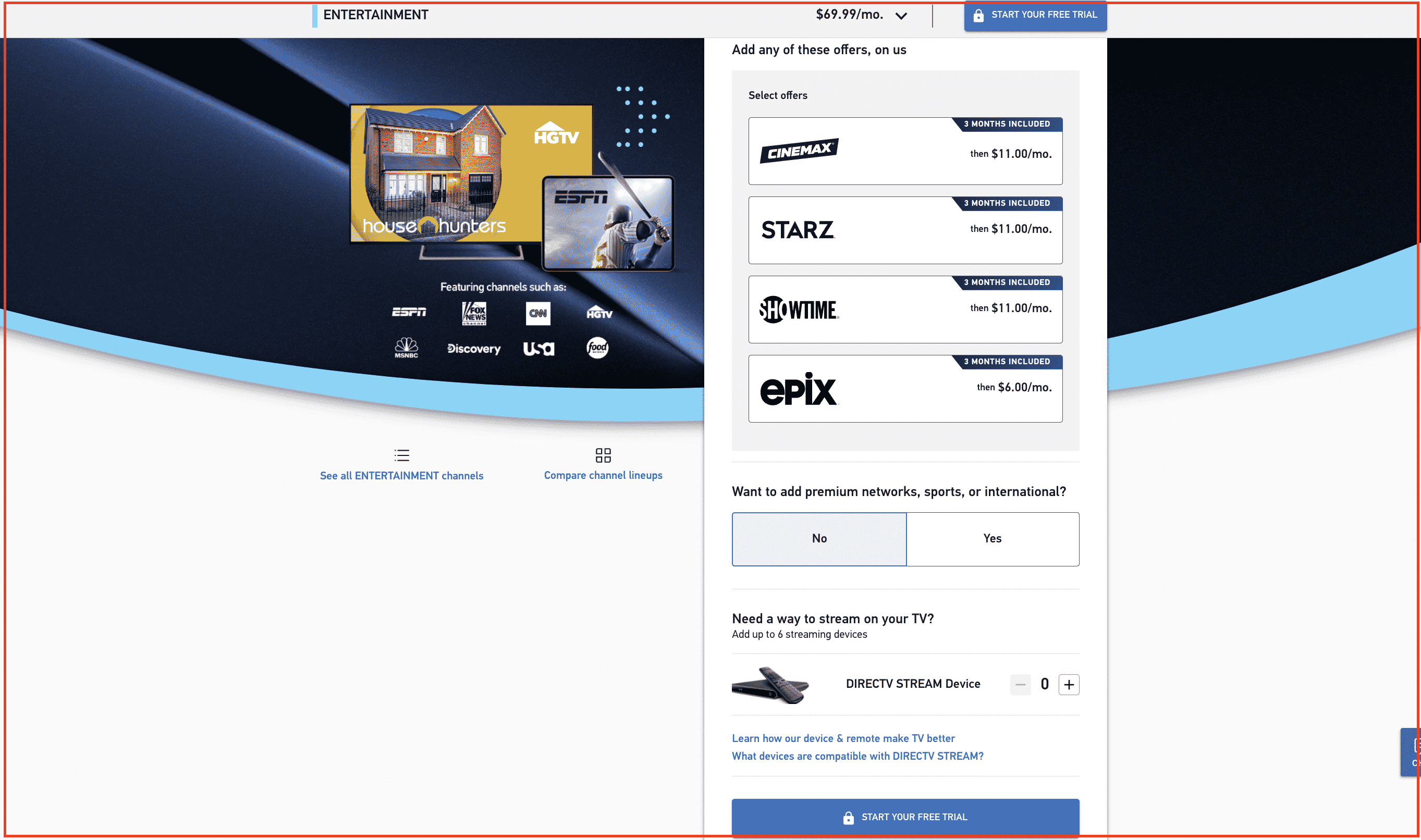 DirecTV free add-ons