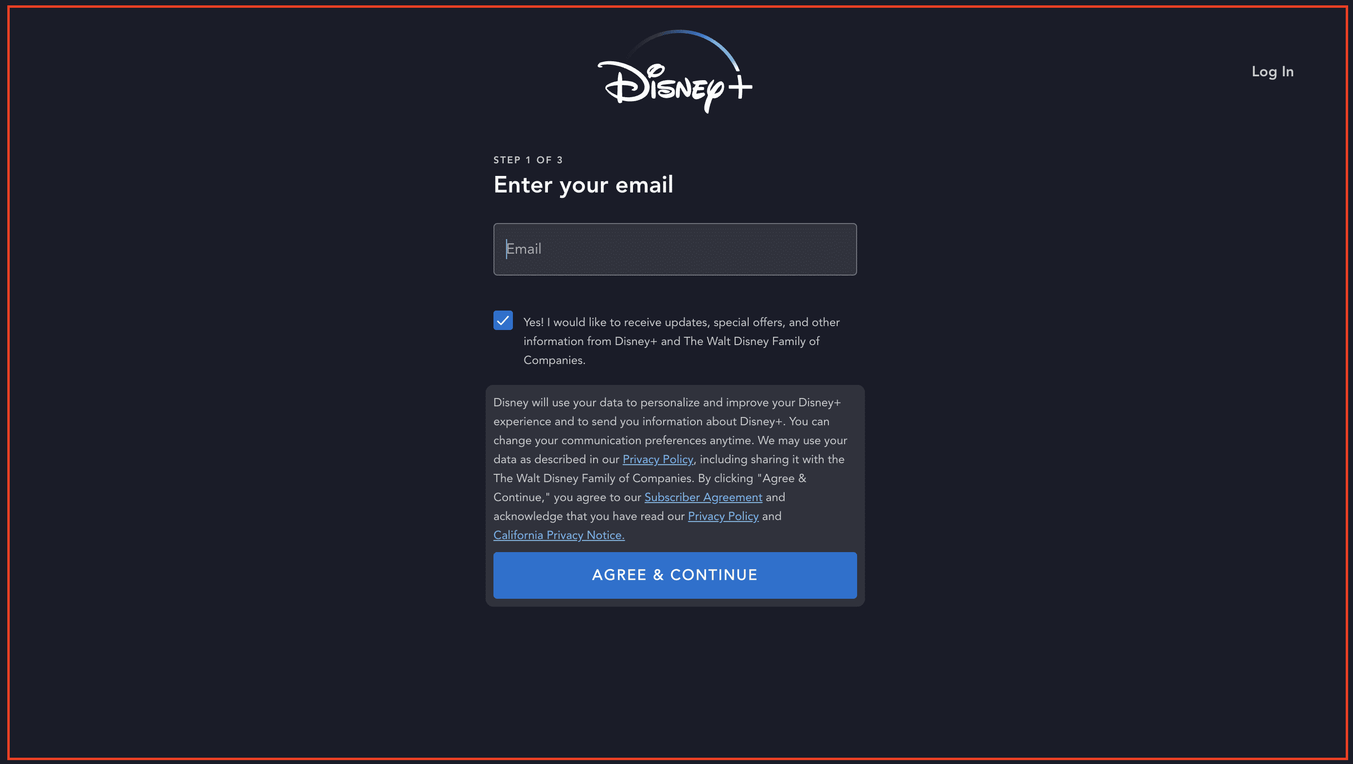 Create Disney Plus free account